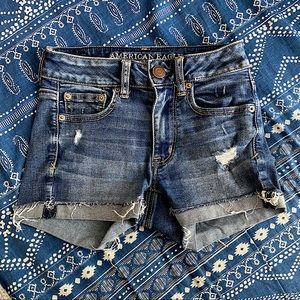 American Eagle - Super Super Stretch Hi-Rise Shortie Denim Shorts